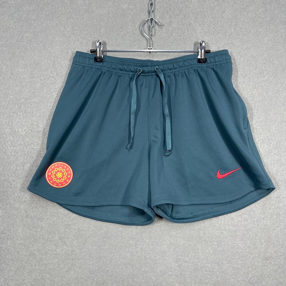 Portland Thorns Shorts Womens Medium Nike Blue Teal Dri-FIT Soccer Training NWSL